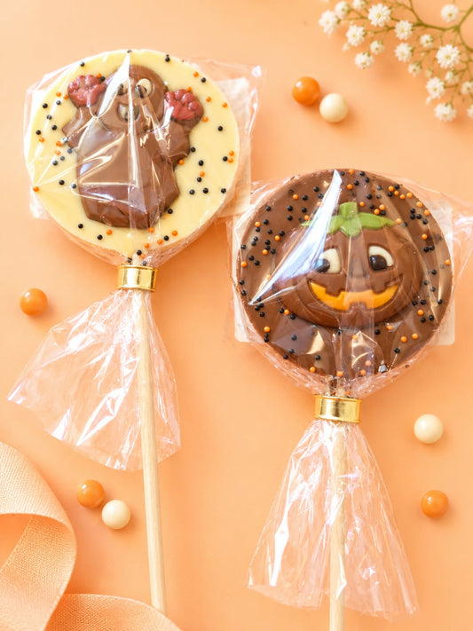 Halloween chocolade lolly op een stokje