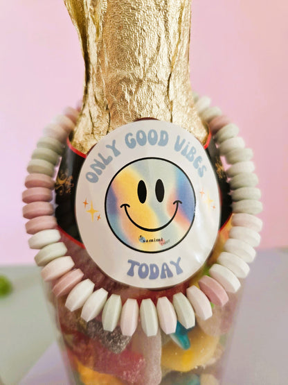 Champagnefles 'only good vibes today'