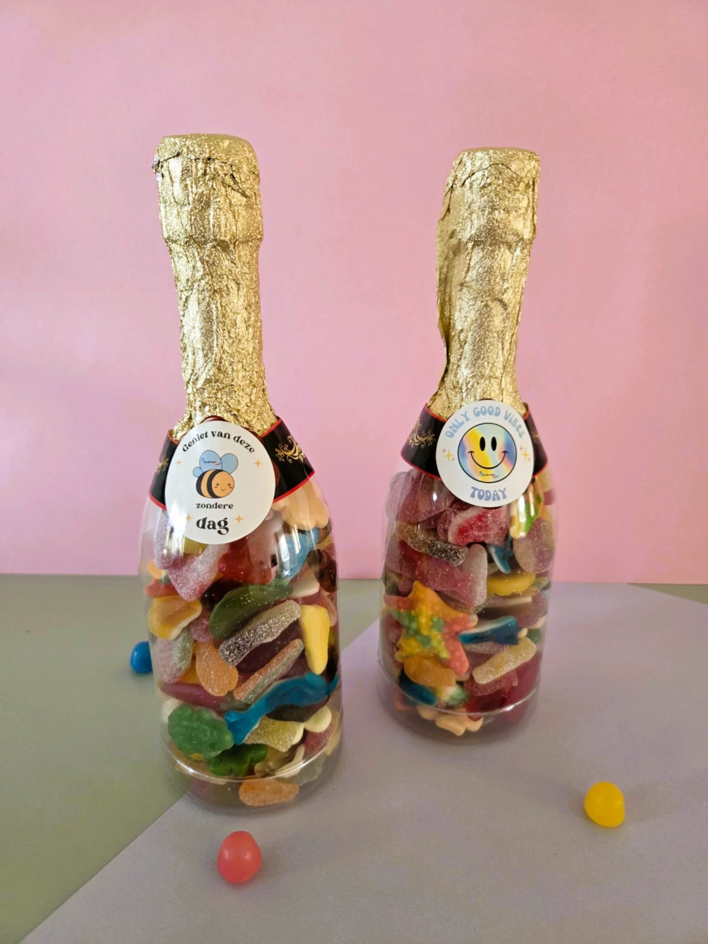 Champagnefles 'Geniet van deze BIJ-zondere dag'