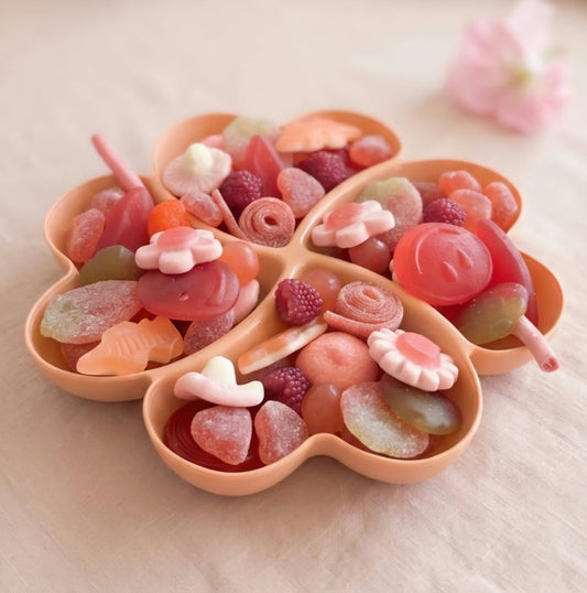 Roze snoepschotel - origineel roze snoep cadeau